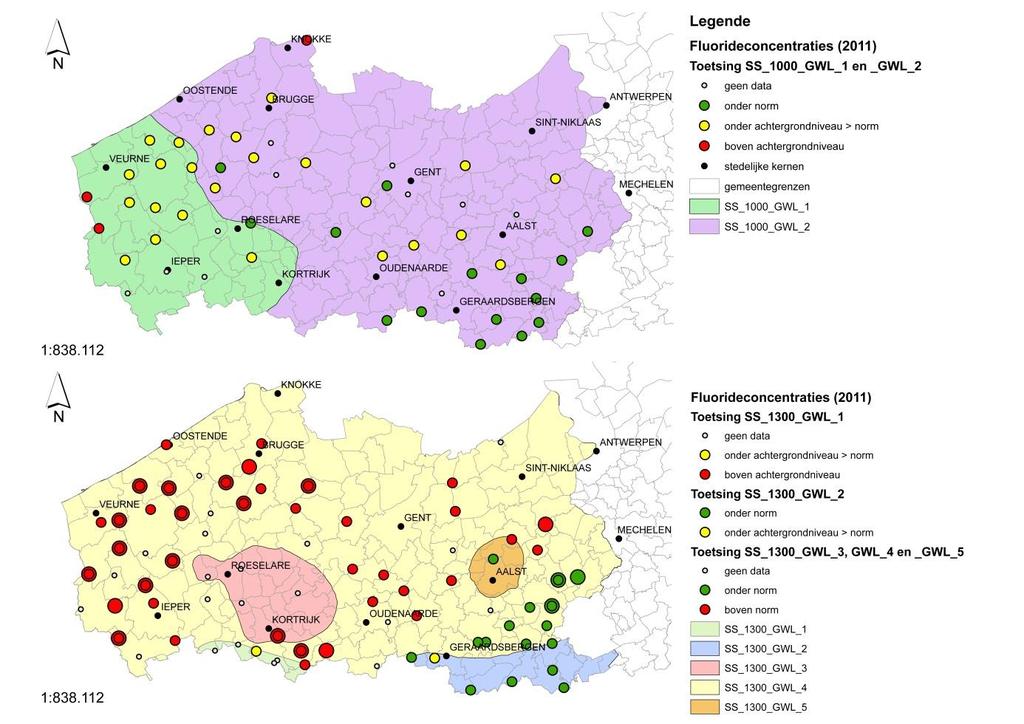 Fluoride Van nature komen er in de diepe watervoerende lagen van het Landeniaanzand (Paleoceen Aquifersysteem) en in het Krijt en de Cambro-Silurische sokkel hoge tot heel hoge fluoridegehaltes voor.