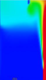 In de figuren merken we onmiddellijk de verschillen tussen de gehanteerde turbulentiemodellen (RANS of LES), eigen aan het CFD-pakket.