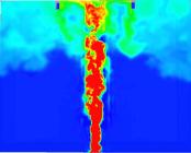 Comparison between CFD-simulations and large scale experiments ir.