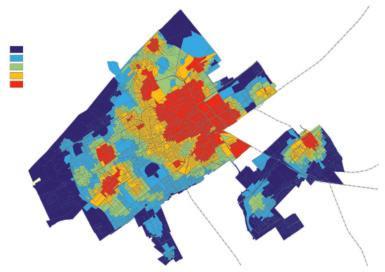 44 De kracht van kwaliteit 45 Economische Visie Den Haag Concentratie van werkzame personen in Den Haag 2009 Legenda laag gemiddeld hoog Bron: DSO/Beleid/Onderzoek Omdat grondprijzen een reflectie