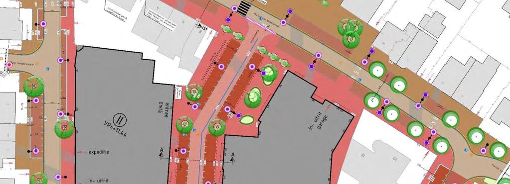 Trottoirs: variabel - Geen hoogteverschil Kruispunten