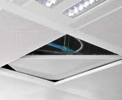 sprinklers, enz Specifieke inwerking van verlichtingsarmaturen in plafondpaneel Flexibiliteit door toepassing van bandrasterprofielen Te combineren met JB verplaatsbare systeemwanden, ook JB Cool