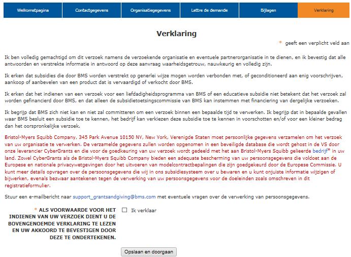 LOR - Verklaring In deze sectie wordt u verzocht de certificeringsverklaring te lezen en uw instemming daarmee te verklaren 1.