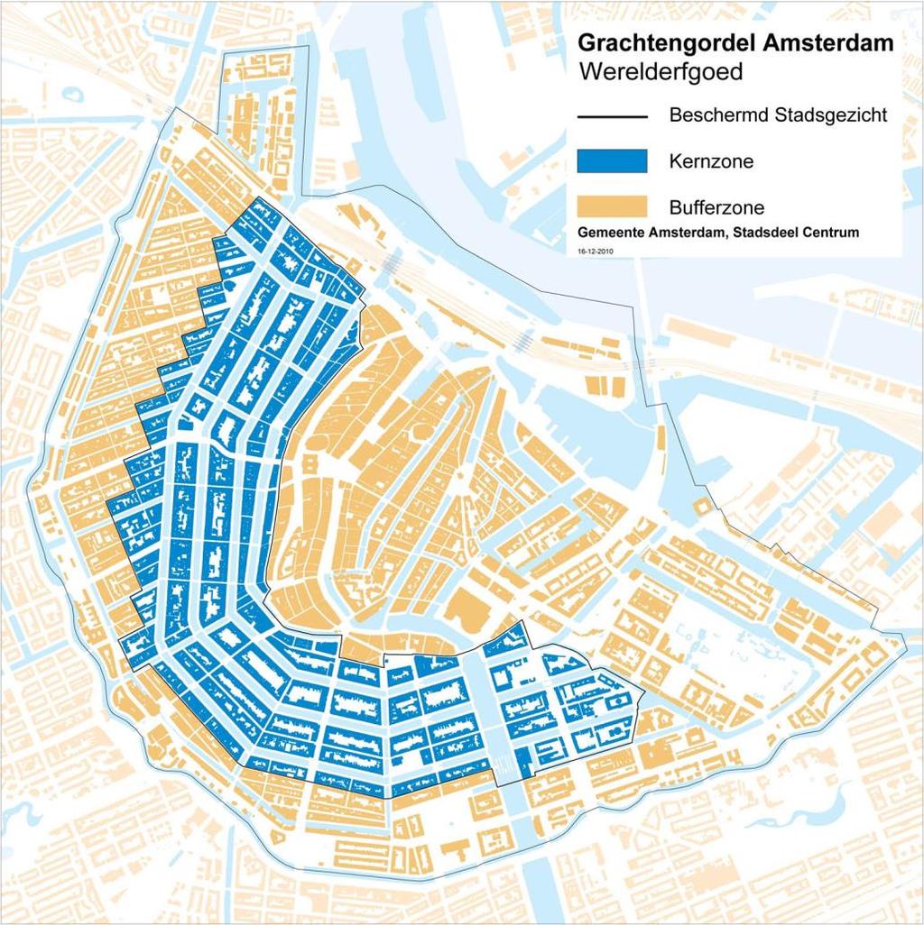 HOOFDSTUK 3 BELEIDSKADER 3.1 Rijksbeleid Unesco De zeventiende-eeuwse grachtengordel van Amsterdam is op 1 augustus 2010 geplaatst op de werelderfgoedlijst van UNESCO.