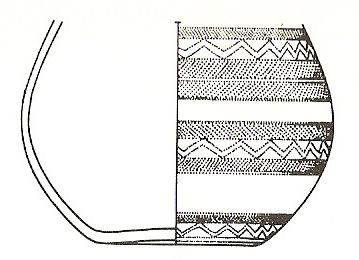 Afbeelding 07.02 Onderkant van een klokbeker uit Baexem (Verlinde 1969, fig. 3).