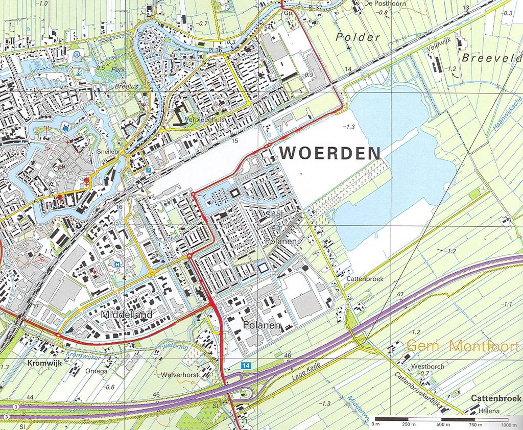 Fig. 1 Topografische kaart Woerden.