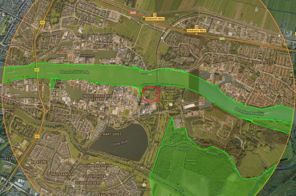 Quickscan flora en fauna i.h.k.v. het project Zonnecentrale Crayestein in Dordrecht De beschikbare oppervlakten zijn: 14.000 vierkante meter zuid georiënteerd talud en 22.