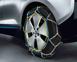 Originele BMW Accessoires BMW Exterieur BMW i Climate cover. Energiebesparende cover beschermt u auto tegen extreme temperaturen. BMW i sneeuwkettingen. Voor de bandenmaat 155/70 R19.