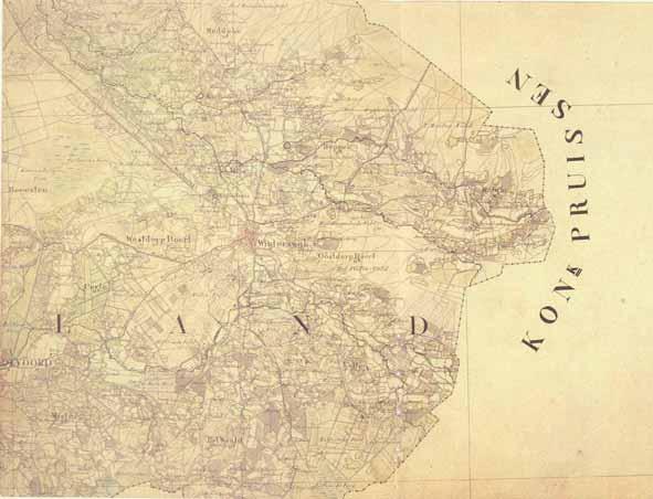 5 Uitsnede van de historische atlas van het buitengebied rond Winterswijk rond 1850 In die tijd waren betere afspraken nodig tussen de gebruikers van de landbouwgronden, waardoor de