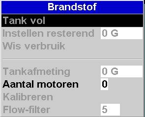 15-5 Instelling Brandstof Deze functies kunnen alleen worden gebruikt wanneer de optionele enkele of twin-motorkit is geïnstalleerd.