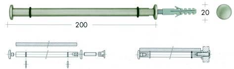 056939 nikkel mat 8 mm 40 056940 nikkel mat 10 mm 40 Schapdrager type 2001M Bestelnr.