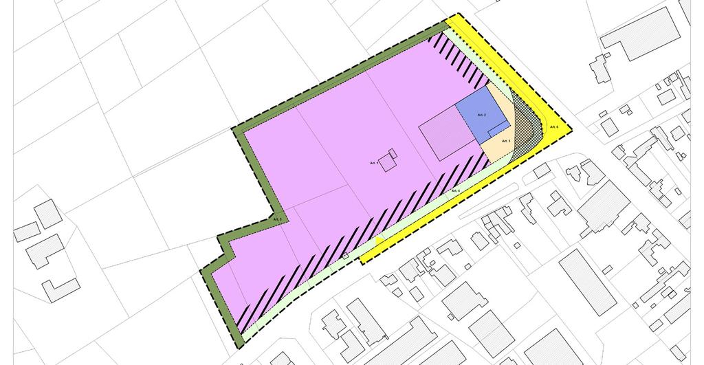 2.4 bespreking van de bestemmingszones Op het bestemmingsplan komen zes bestemmingszones voor: JJ Artikel 1: Zone voor ambachtelijke bedrijvigheid en KMO s (03ha06a77ca) Deze zone is bestemd voor