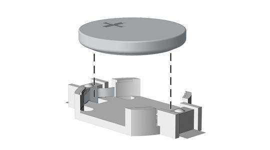 7. Het type batterijhouder op de systeemkaart bepaalt welke van de volgende sets instructies van toepassing is voor het vervangen van de batterij. Type 1 a. Neem de batterij uit de houder.