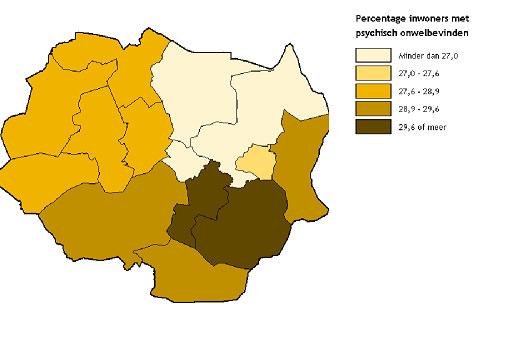 Ruim een kwart van de inwoners van Twenterand ervaart psychisch onwelbevinden In de gemeente Twenterand ervaart naar schatting 28% psychisch onwelbevinden, iets lager vergeleken met Twente (30%) en