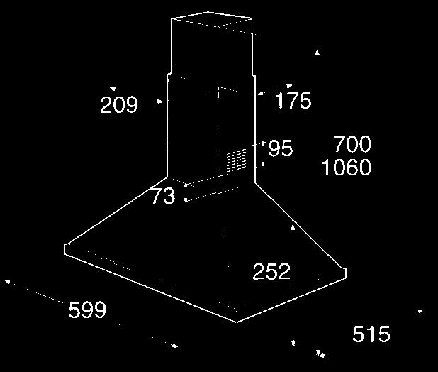INBOUWSCHEMA S Afzuigkappen Afzuigkappen Afzuigkappen 250 240 670 1100 Min. 730 Max.