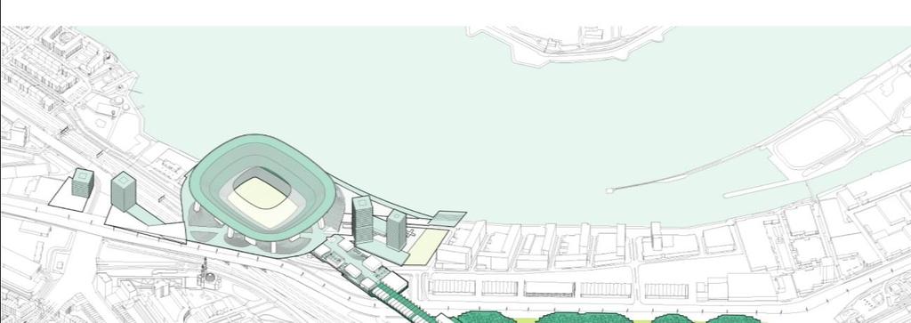 16 Figuur 2.10: Strip Zuid en Kuip Park (fase 3) Rond de Kuip komt een groene publieke ruimte met woningbouw: het Kuip Park.