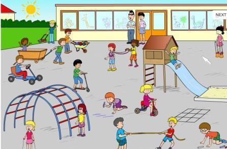 De kinderen mogen op het plein spelen vóór de school, op het stukje straat naast de school naar het plein van groep 1,2 (tot aan het hek) en achter het fietsenhok (tot aan de vluchtdeur van de