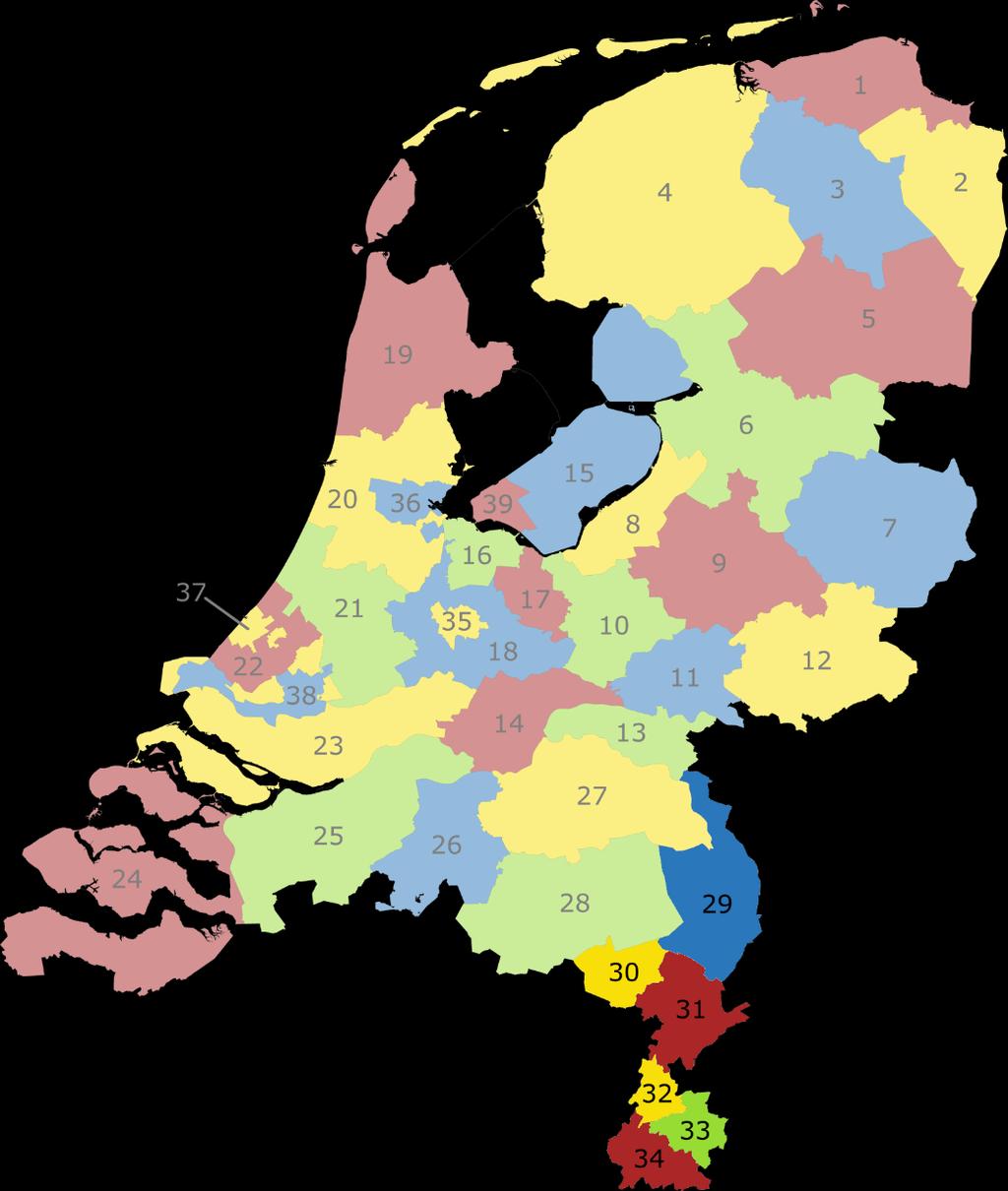 A RPA-indeling nr RPA 1 Noord-Groningen 2 Oost-Groningen 3 Centraal-Groningen 4 Friesland 5 Zuid- en Midden-Drenthe 6 IJssel en Vecht 7 Twente 8 Noordwest-Veluwe 9 Stedendriehoek 10 De Vallei 11