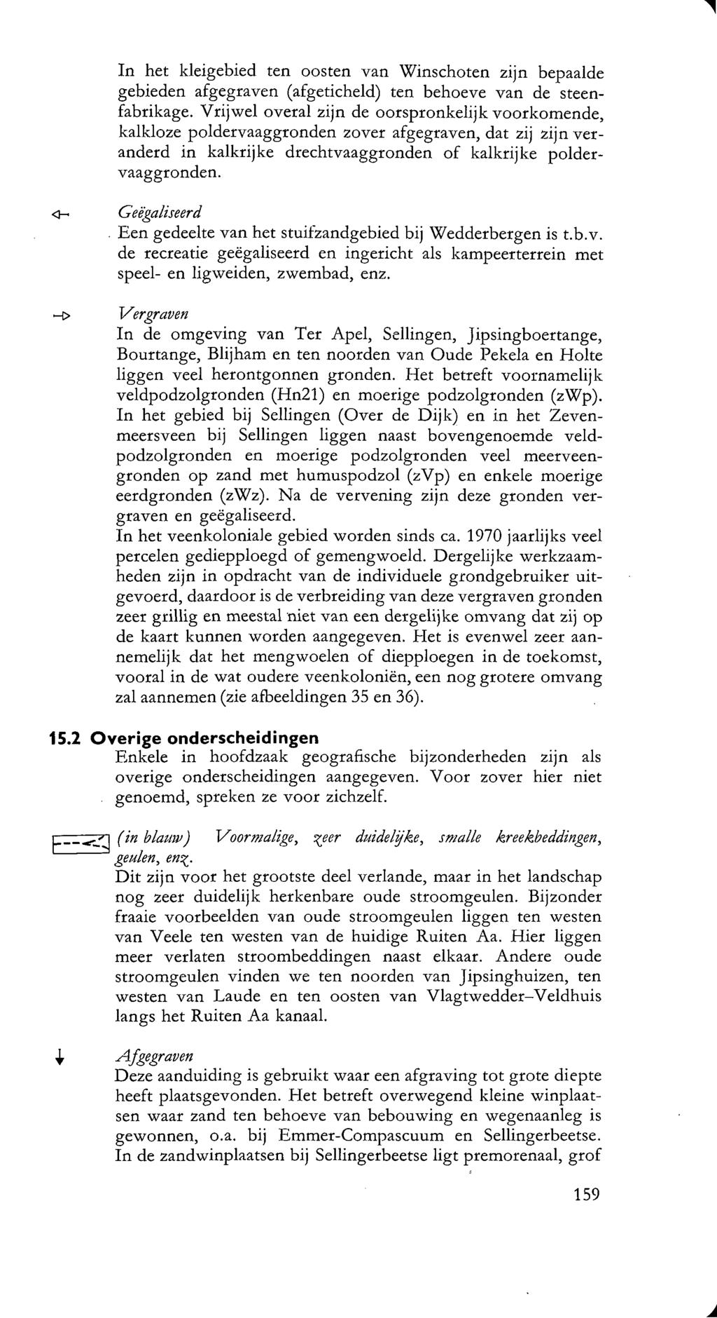 In het kleigebied ten oosten van Winschoten zijn bepaalde gebieden afgegraven (afgeticheld) ten behoeve van de steenfabrikage.