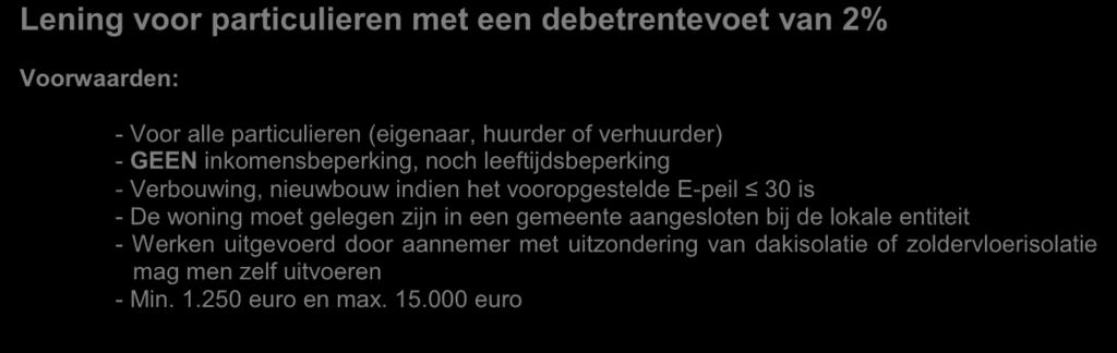 voldoen: (doelgroepcriteria) - Personen die recht hebben op een verhoogde tegemoetkoming van het ziekenfonds (klevertje eindigt op 1); - Personen met een jaarlijks bruto gezinsinkomen lager dan