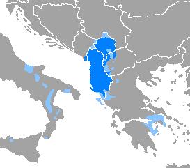 Albanees Indo-Europese taal, voornamelijk gesproken in Albanië en Kosovo. ± 5,5 miljoen moedertaalsprekers.