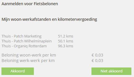 7. Je gegevens zijn nu compleet. Ga naar Fietsbelonen (navigatiebalk bovenin) en klik op Aanmelding voltooien om jouw verzoek om deelname te versturen naar de beheerder.