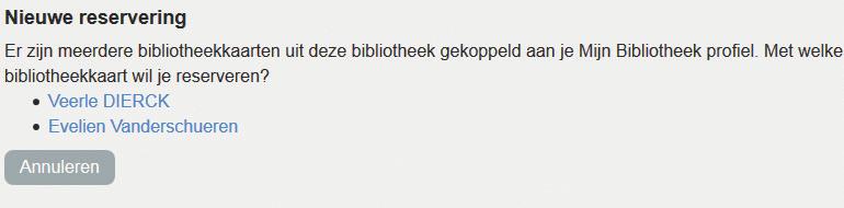 .. Je gezinsleden aan je profiel koppelen... 8 Je gebruikersprofiel... 9 Verlengen... 11 Materialen opzoeken en reserveren... 12 9 Klik op om de reservering te bevestigen.