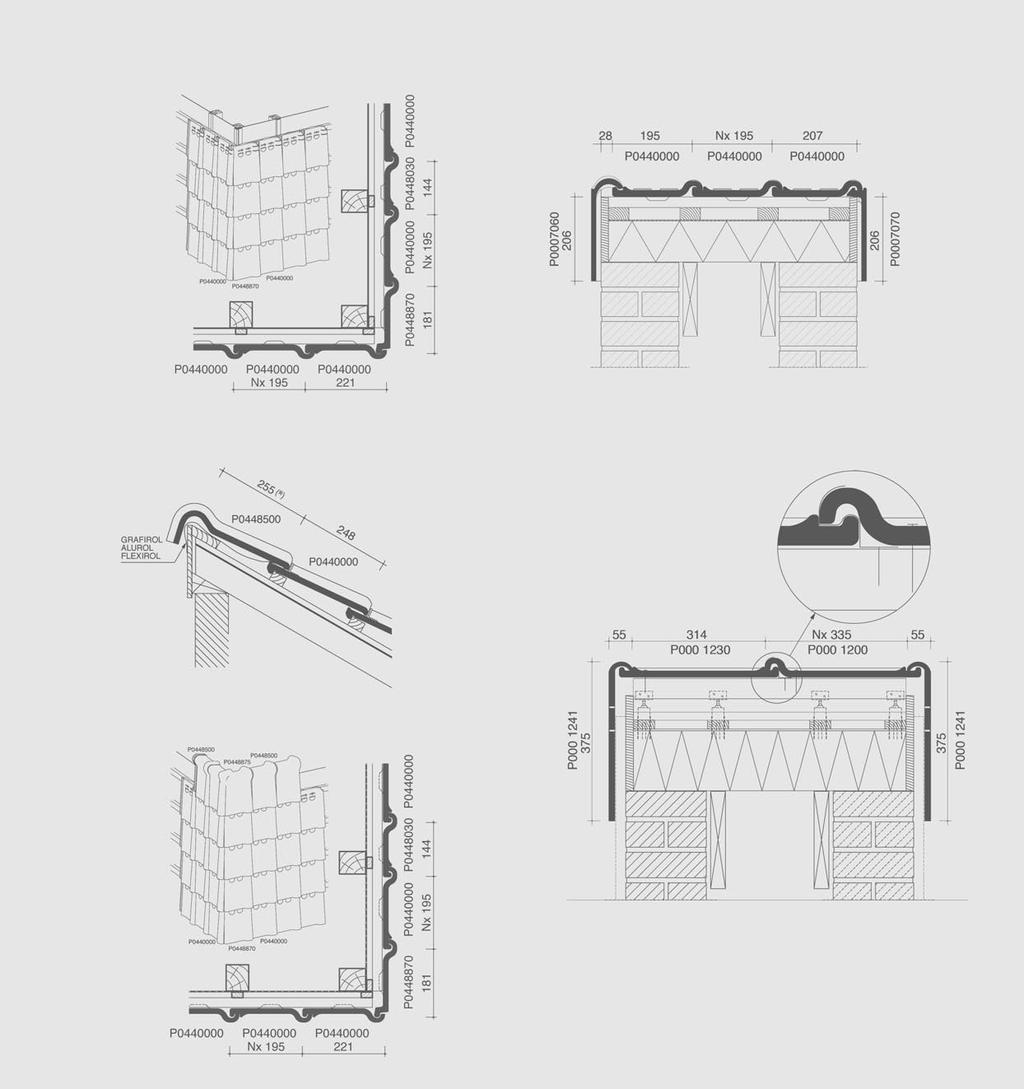 Stormpan 44 3D tekening gevelbekleding met doorsnede Dwarsdoorsnede dak ter hoogte van gevelplaten voor sarking