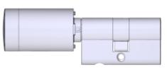 Blinde knopcilinder F802/13-X Dubbele knopcilinder met elektronische knop aan de buitenkant.