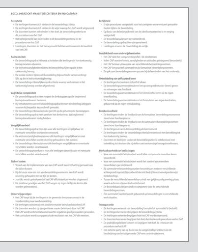 Beoordelingsschema competentieassessmentprogramma s (Baartman et al.