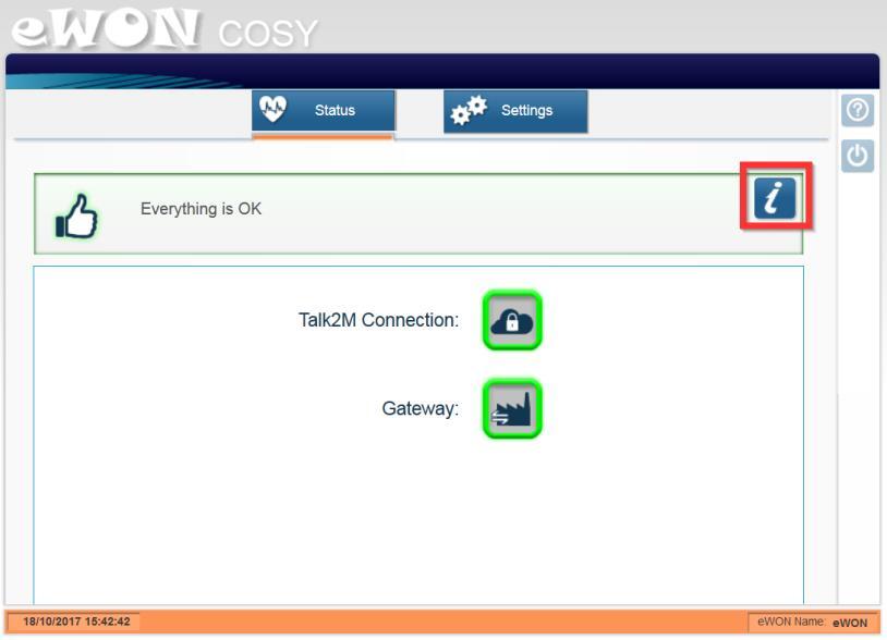 OPTIE 2A (Flexy): Log in op de interne webserver en ga naar Main Menu > Diagnostic >