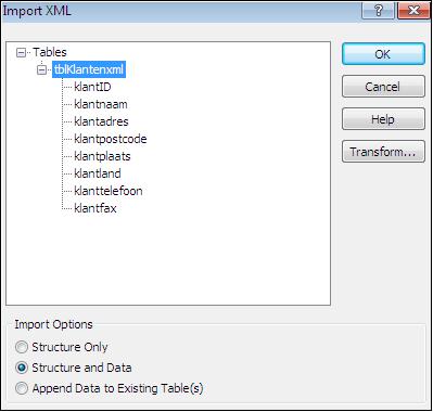 259 Het venster XML-bestand importeren wordt getoond.