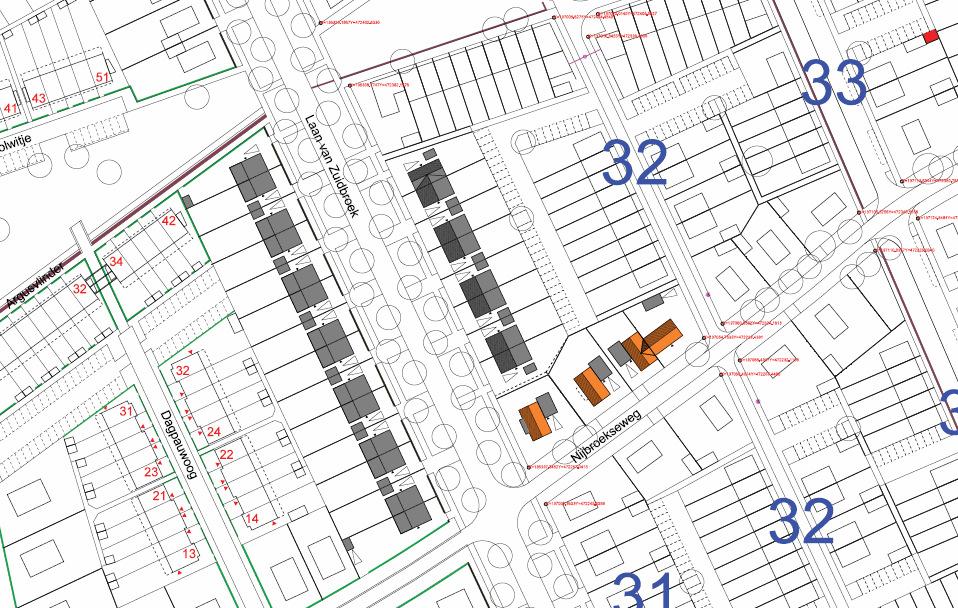 2.3 Bouwvlek 32 en 34 Deze uitwerking is gebaseerd op het bouwplan van Ons Huis en Heijmans voor de bouw van in totaal 35 woningen in vlek 32.