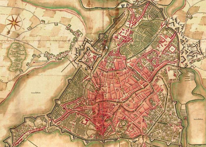 Plan van Gent van 1756 Spaans Kasteel Muinkmeersen Het Monteryfort tssn Heuvelpoort en