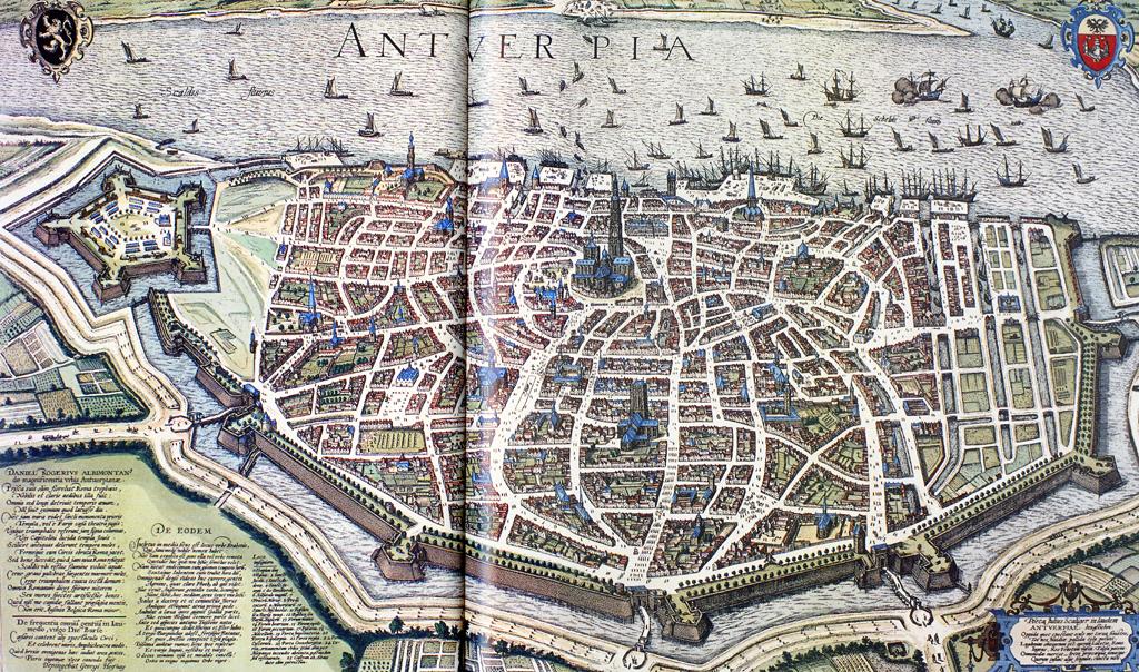 A Bird s Eye View of Antwerp, 1598, Georg Hoefnagel, published in G. Braun and F.