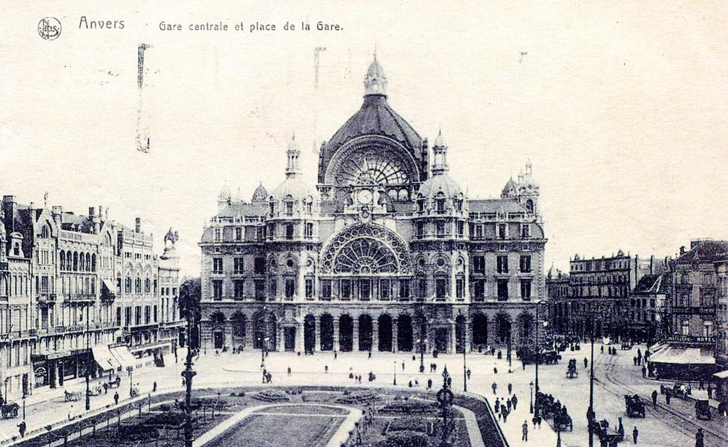 Antwerp s Central Station, built 1889-96, anonymous photo, ca.