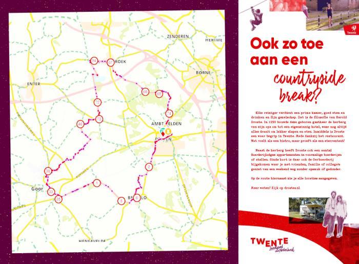 ROUTEKAARTEN OP MAAT Fietsers, wandelaars, ruiters en MTB-ers vormen een belangrijke doelgroep in Twente.
