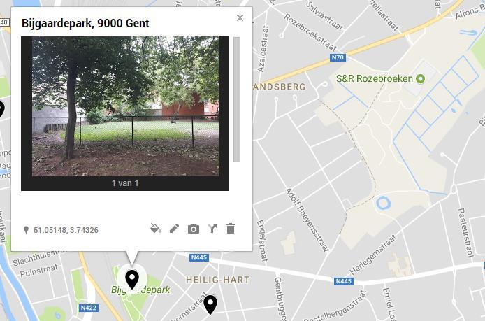 Wijk Dampoort Barnierspark Adres (straat, huisnummer, stad, postcode) Barnierspark, 9000 Gent Omschrijving muur Deze muren liggen in het hondentoilet gedeelte van het Bijgaardepark.