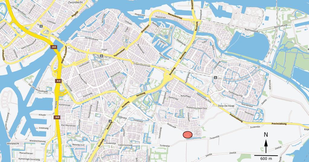 2. Gegevens plangebied 2.1 Plangebied, onderzoekslocaties en huidig grondgebruik Het plangebied betreft het perceel aan het Laantje van Middenhoeve 6 in de wijk Dubbeldam te Dordrecht (afb. 1 en 2).