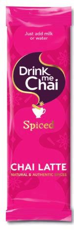 Drink me Chai bevat alle antioxidant voordelen van thee, maar is daarbij heerlijk zoet en romig en gekruid met verwarmende specerijen zoals kaneel, gember, kardemom of kruidnagel.