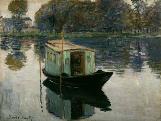 De Franse impressionisten Claude Monet, Le bateau-atelier, 1874, olieverf op doek, 50,2 x 65,5 cm Zowel de Franse impressionisten als de neo-impressionisten laten zich enerzijds inspireren door het