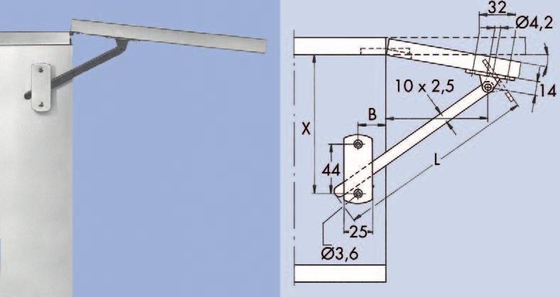 Meubeldeursystemen SCHAREN EN DEURLIFTEN OPKLAPDEURBESLAG Opklapschaar type 8620/8625 Bestelnr.