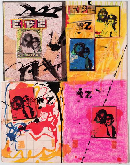 Eerste radicale kunstshow In de zomer van 1980 neemt Basquiat deel aan de Times Square Show, zijn eerste groepstentoonstelling, die plaatsvindt in een verlaten gebouw in 42nd Street.