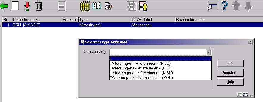 4. Toevoegen exemplaar bij tijdschift (type4) Zelfde werkwijze als voorheen. Let op: automatisch genereren moet uitgevinkt zijn!