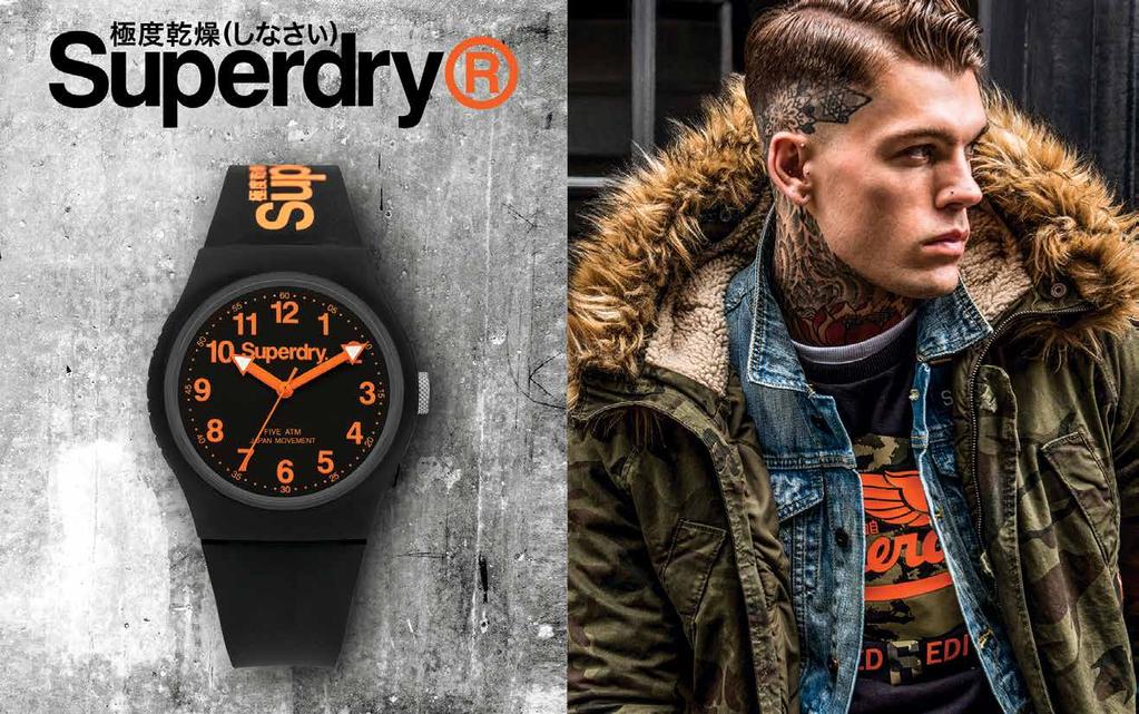 Watches Travel exclusive Stoer & sportief Superdry is een Brits merk, dat de afgelopen jaren ongekend populair is geworden.