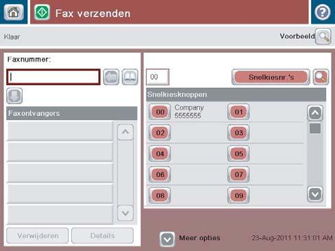 Een fax verzenden met nummers in het faxadresboek Met de functie Faxadresboek kunt u faxnummers opslaan op het product.