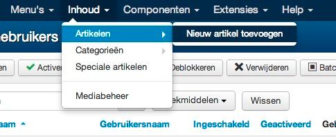 Artikelen Een nieuw artikel toevoegen Een nieuw artikel toevoegen doe als volgt: Afhankelijk van welke