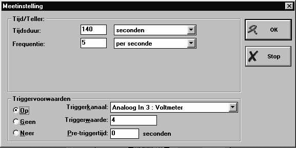 Trigger instelling in COACH5 Ga naar het menu Opties Kies Meetinstelling.