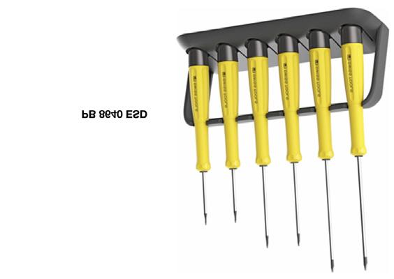 PB 8 B ESD ESD elektronica-schroevendraaiers met draaibare hechttop voor Torx -schroeven, elektrostatisch afleidend, oppervlakteweerstand tussen Megaohm en Gigaohm, vanaf grootte 6 met boring in de