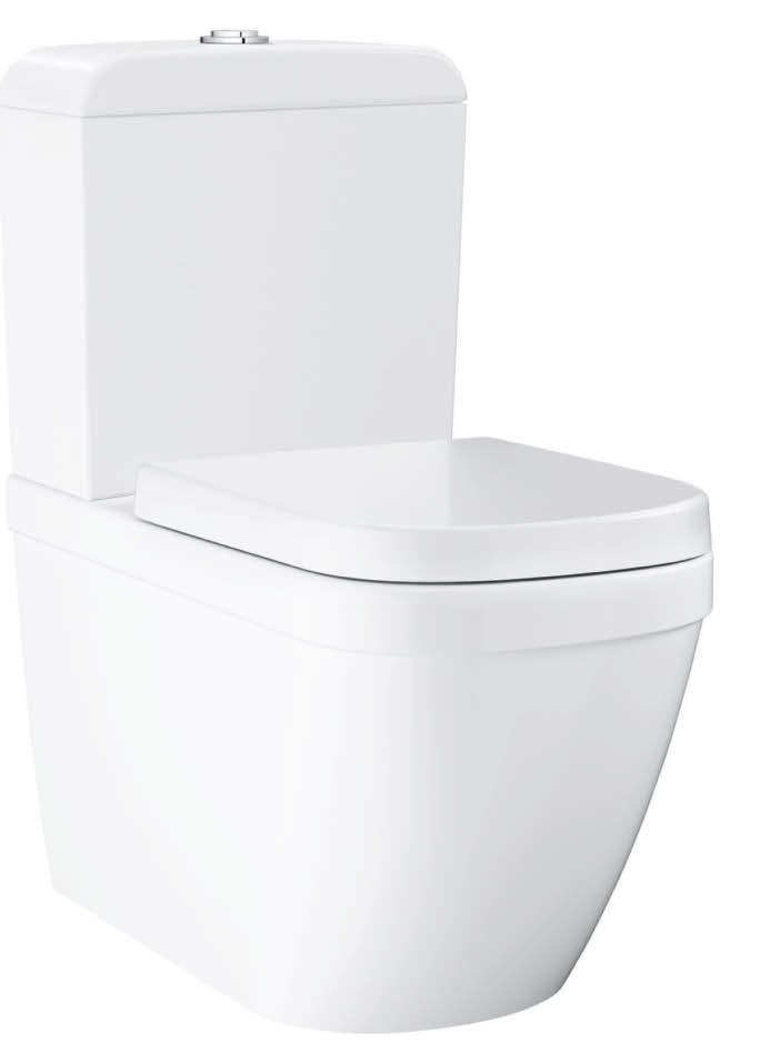 EURO CERAMIC 39 338 000 39 338 00H* Staand toilet voor naadloos gekoppelde combinatie Triple
